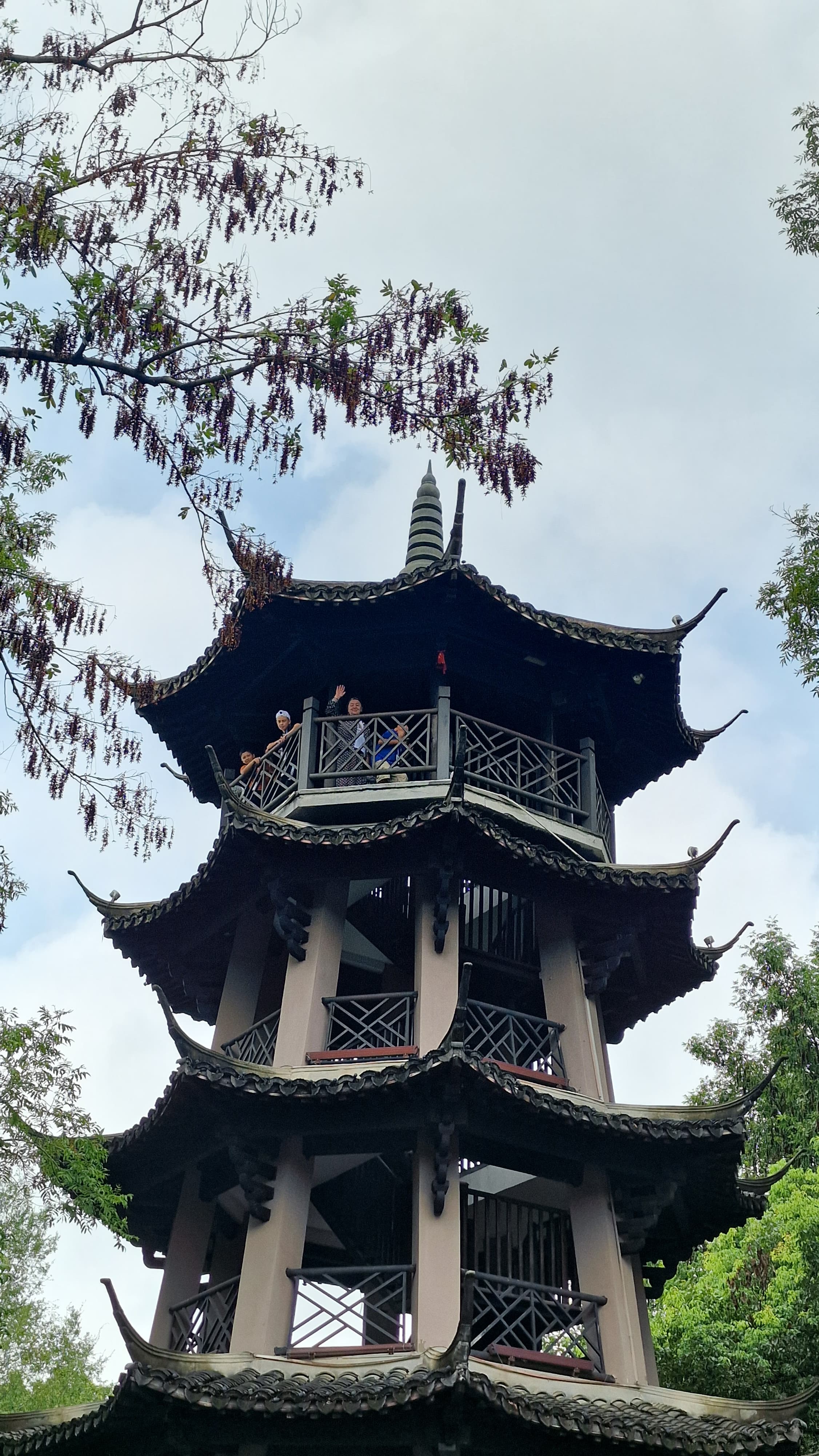 Traditional Chinese pavilion visited during the Hangzhou cultural programme